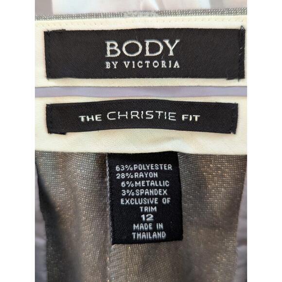 Body by Victoria The Christie Fit Size 12 Silver Four Pocket Wide Leg - Picture 2 of 16
